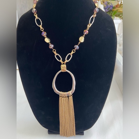 Silver/Gold tone chain necklace - Picture 1 of 6